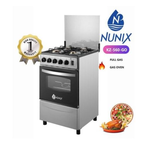 Nunix Standing Cooker, 50x55cm, 4 Gas, Gas Oven.