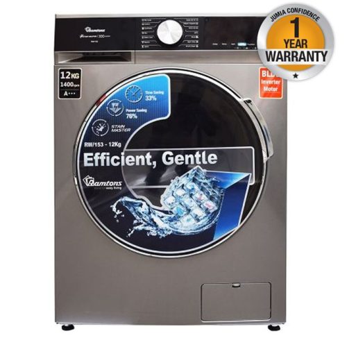 Ramtons RW/153- 12KG Front Load Washing Machine-Dark Silver