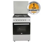 Mika MST60PIAGSL/EM - 4 Gas Standing Cooker + Gas Oven- Silver