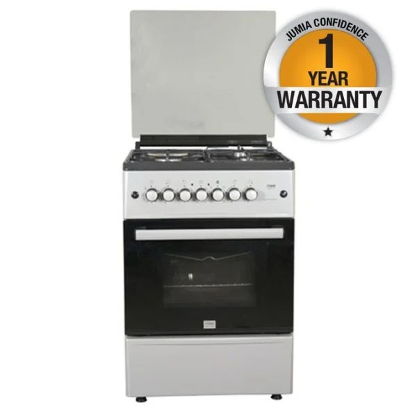 Mika MST60PIAGSL/EM - 4 Gas Standing Cooker + Gas Oven- Silver