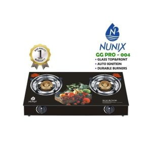 Nunix Double Burner With Glass On Top