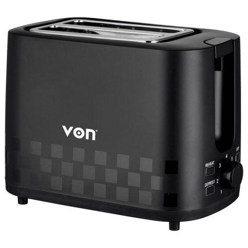 VON HT232DK/VSTP02MDK 2 Slice Toaster – Black