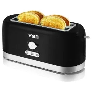 VON VSTP04MVK 4 Slice Toaster - Black
