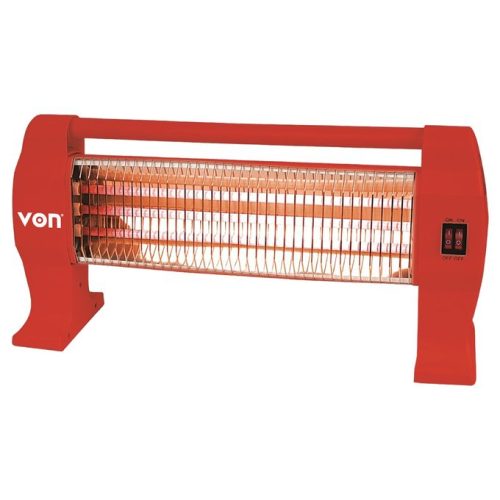 VON VSHK12QR Quartz Heater, 2M Power Cord – Red