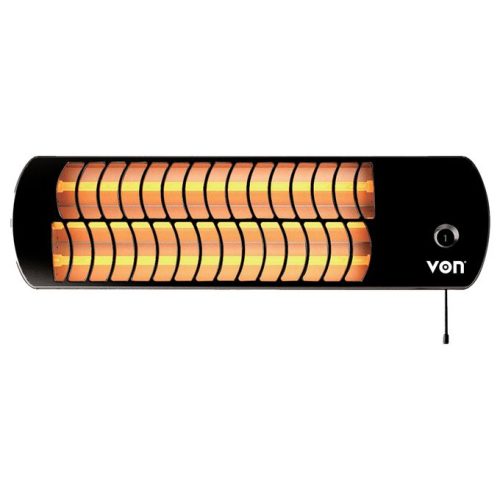 VON VSHJ18QK Quartz Heater, Wall Mountable, 1800W – Black