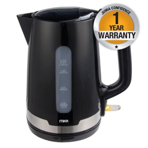 Mika MKT1204 – Electric Kettle, Plastic, 1.7L, Cordless, Black.