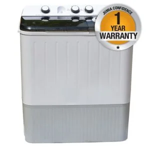 Mika Twin Tub Washing Machine, 9Kg - White & Grey