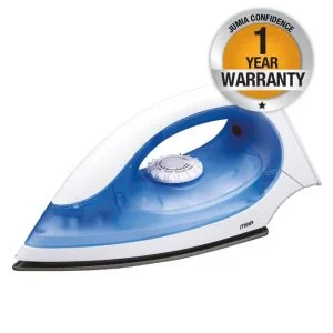 Mika Dry Iron, Non-Stick Soleplate - White & Blue