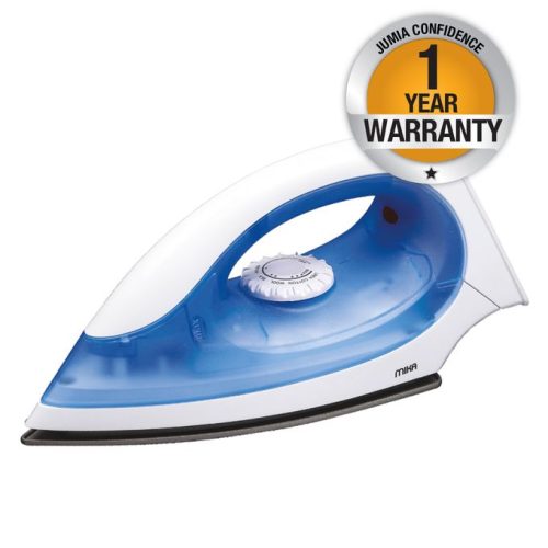 Mika Dry Iron, Non-Stick Soleplate – White & Blue