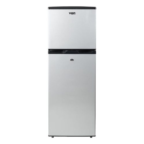 VON VART-19DHY Double Door Fridge 136L – Silver