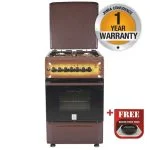 Mika MST55PIAGDB/SD - 4Gas Burners, Gas Oven - Brown + Free Tray - Image 8