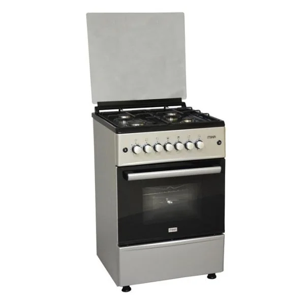 Mika MST60PIAGSL/EM - 4 Gas Standing Cooker + Gas Oven- Silver - Image 3