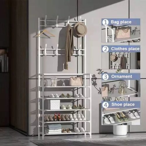 All-In-1 Shoe Rack/Coat Rack/Cap Scarf Bag Cloths Hanger