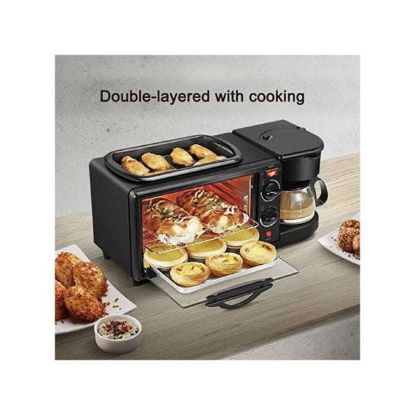 Nunix 3 IN 1 BREAKFAST MAKER; TOASTER,OVEN, COFFEE MAKER - Image 3