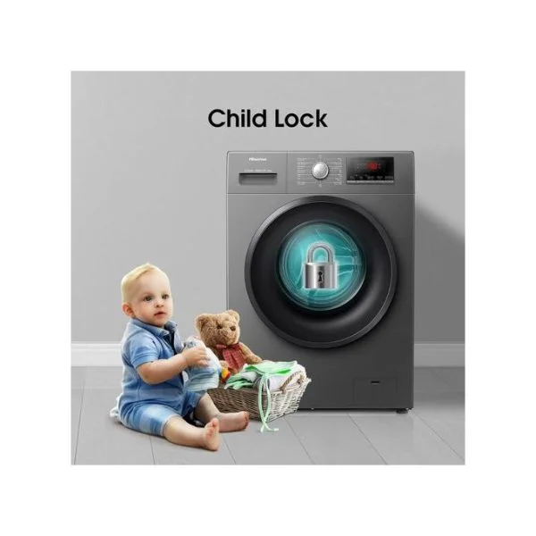 Hisense WFQP7012EVMT 7Kg Front Load Washing Machine, Silver - Image 2