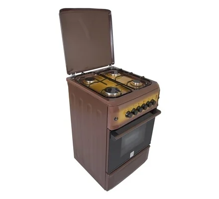 Mika MST55PIAGDB/SD - 4Gas Burners, Gas Oven - Brown + Free Tray - Image 4