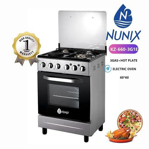 Nunix Standing Cooker, 60x60cm, 3+1, Electric Oven.