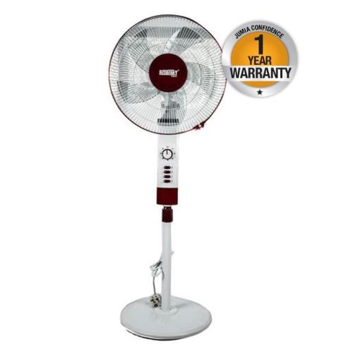 Redberry RST605, 16″ Standing Fan – White & Maroon.