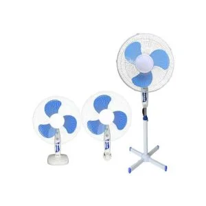 VELTON 16" 3-in-1 Fan (Wall, Stand & Table Parts Included)