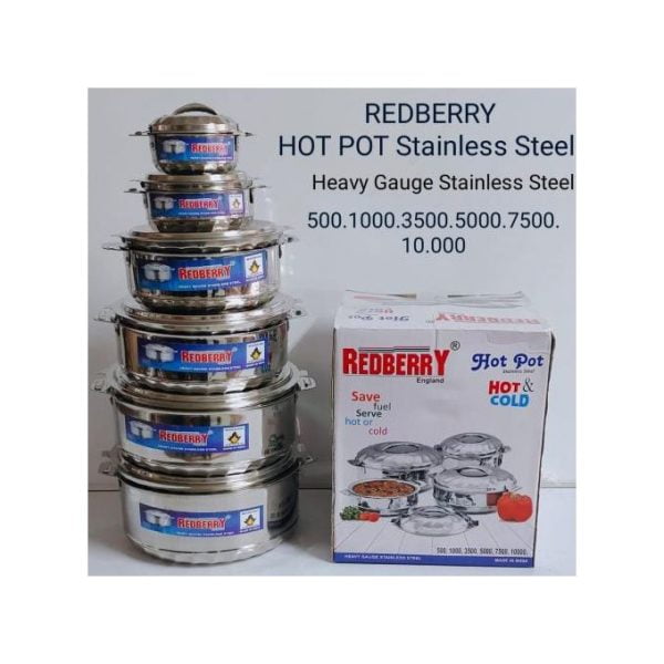 Redberry 6pcs Luxurious Heavy Gauge Stainless Steel Hotpots