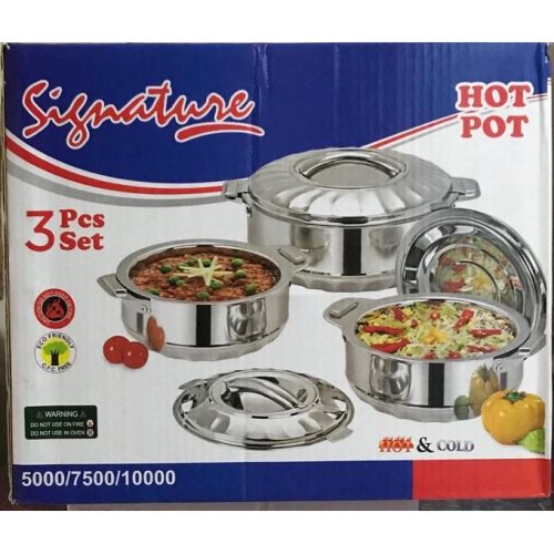 Signature 3 Pcs Stainless Steel Hotpots 5000/7500/10000