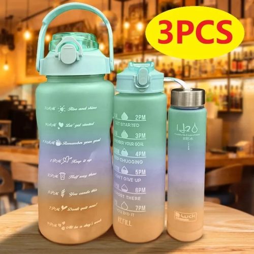 3 In 1 Motivational Water Bottle With Time Stamps