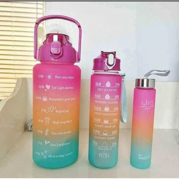 3 In 1 Motivational Water Bottle With Time Stamps - Image 8