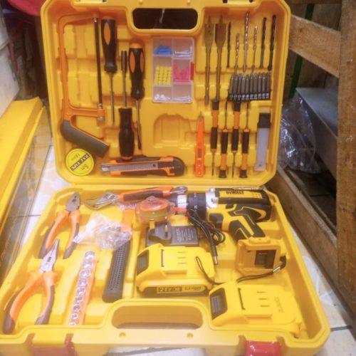 Dewalt 21V Cordless Electric Drill 47PC Tool Set WITH 2 Batteries