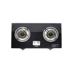 Haier 2 Gas Burner Stove Glass Table Top - Black - Image 2