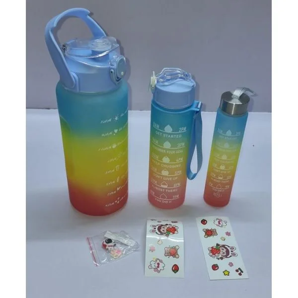 3 In 1 Motivational Water Bottle With Time Stamps - Image 2