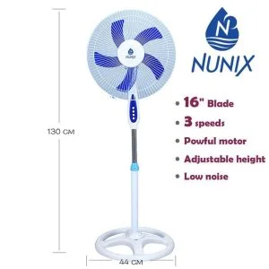 Rashnik 16" Floor Standing Fan - Height,Tilting Angle Adjustment